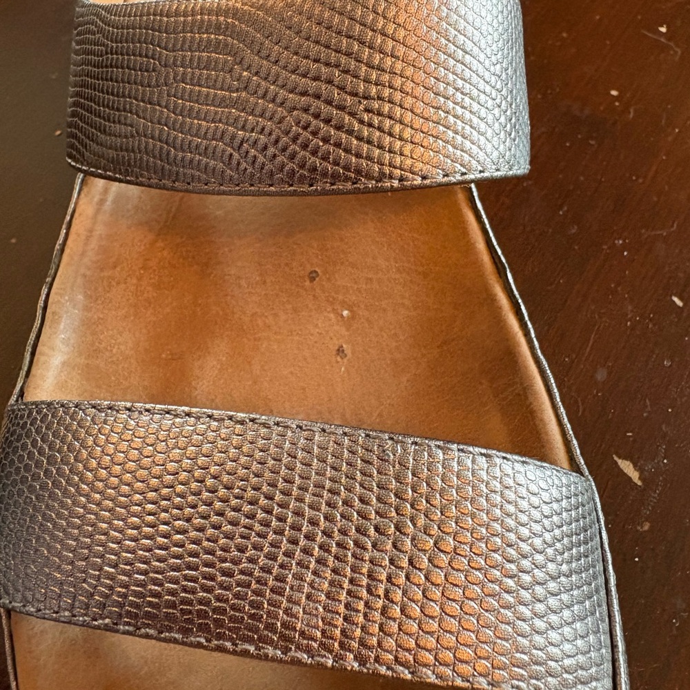 Metallic Double Strap Sandals - Picture 7 of 7